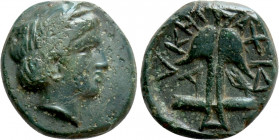 THRACE. Apollonia Pontika. Ae Dichalkon (Mid 4th-3rd centuries BC)