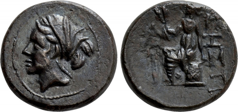 THRACE. Sestos. Ae (Mid-late 2nd century BC). 

Obv: Female head left, wearing...
