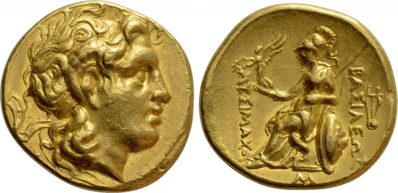 KINGS OF THRACE (Macedonian). Lysimachos (305-281 BC). GOLD Stater. Mytilene. 
...