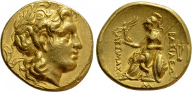 KINGS OF THRACE (Macedonian). Lysimachos (305-281 BC). GOLD Stater. Mytilene