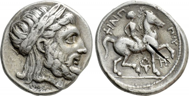 KINGS OF MACEDON. Philip II (359-336 BC). Tetradrachm. Amphipolis. 

Obv: Laur...