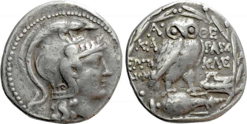ATTICA. Athens. Tetradrachm (153/2 BC). New Style coinage. Karaichos, Ergokles a...