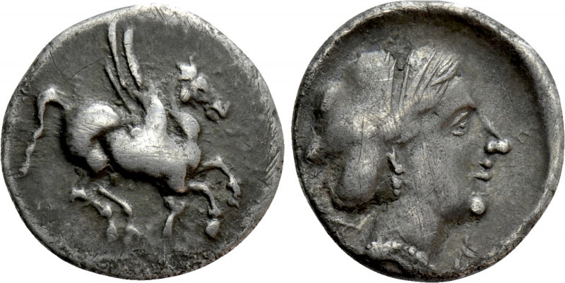 CORINTHIA. Corinth. Drachm (Circa 350-300 BC). 

Obv: Pegasos flying right; ko...