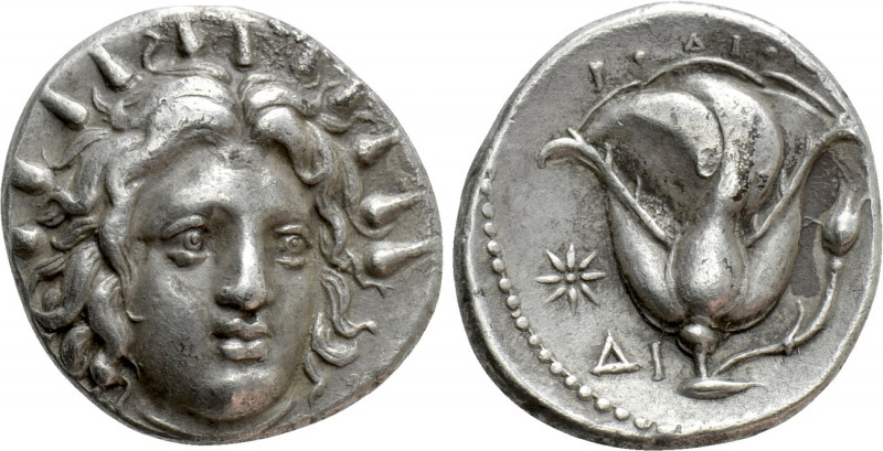 CARIA. Rhodes. Didrachm (Circa 250 BC). 

Obv: Radiate head of Helios facing s...
