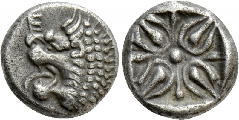SATRAPS OF CARIA. Hekatomnos (Circa 395-353 BC). Obol. 

Obv: E. 
Forepart of...