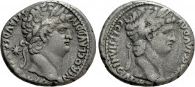 SELEUCIS & PIERIA. Antioch(?). Nero with Divus Claudius (54-68). Tetradrachm