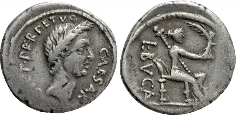 JULIUS CAESAR. Denarius (44 BC). Rome. P. L. Aemilius Buca, moneyer. Lifetime is...