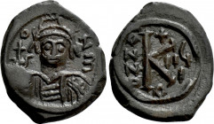 MAURICE TIBERIUS (582-602). Half Follis. Nicomedia(?). Dated RY 9 (590/1)