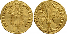 FRANCE. Provincial. Comtat-Venaissin. Anonymous, time of Clément VI–Grégoire XI (Popes, 1342-1378). GOLD Florin. Avignon