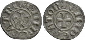 ITALY. Sicily. Enrico VI & Costanza (1194-1196). BI Denaro. Messina