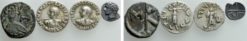 4 Greek and Byzantine Coins. 

Obv: .
Rev: .

. 

Condition: See picture....