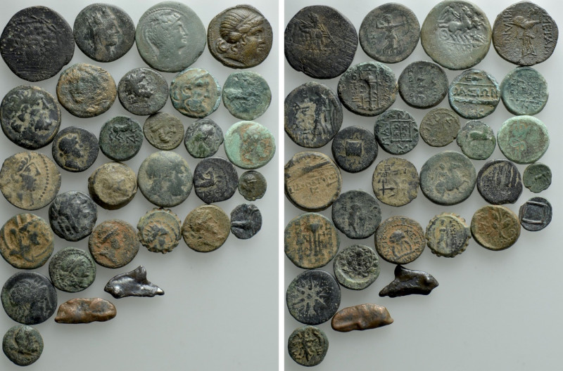 30 Greek Coins. 

Obv: .
Rev: .

. 

Condition: See picture.

Weight: g...