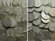 50 Pieces of 5 Reichsmark of Germany / the Third Reich (Silver; Circa 690 g gross weight) / Hindenburg / Garnisionskirche)