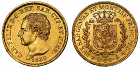 REGNO DI SARDEGNA. CARLO FELICE DI SAVOIA, 1821-1831. 80 Lire 1830. Genova.