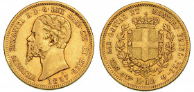 REGNO DI SARDEGNA. VITTORIO EMANUELE II DI SAVOIA, 1849-1861. 10 Lire 1857. Torino