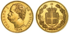 REGNO D'ITALIA. UMBERTO I DI SAVOIA, 1878-1900. 50 Lire  1884.