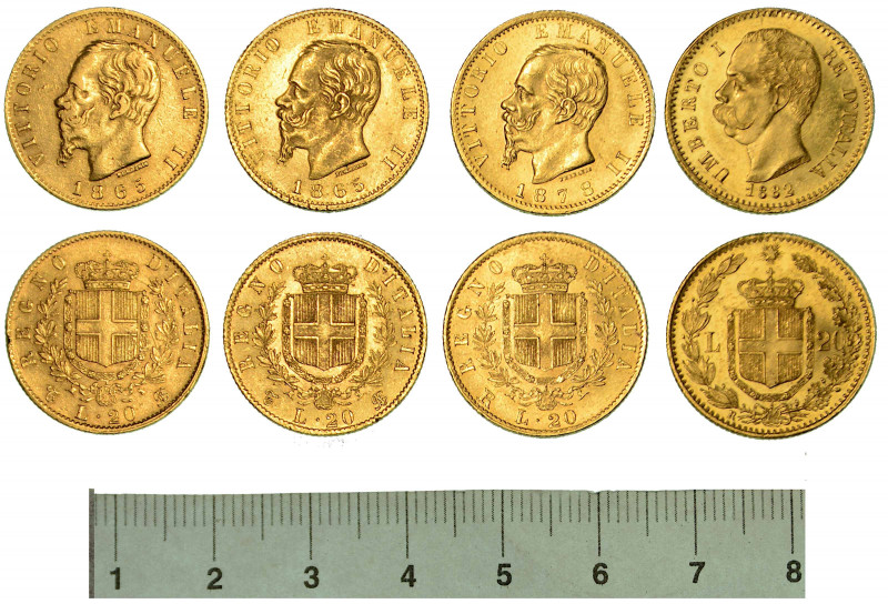 ITALIA. Lotto di quattro monete.

Vittorio Emanuele II di Savoia, 1861-1878. 2...