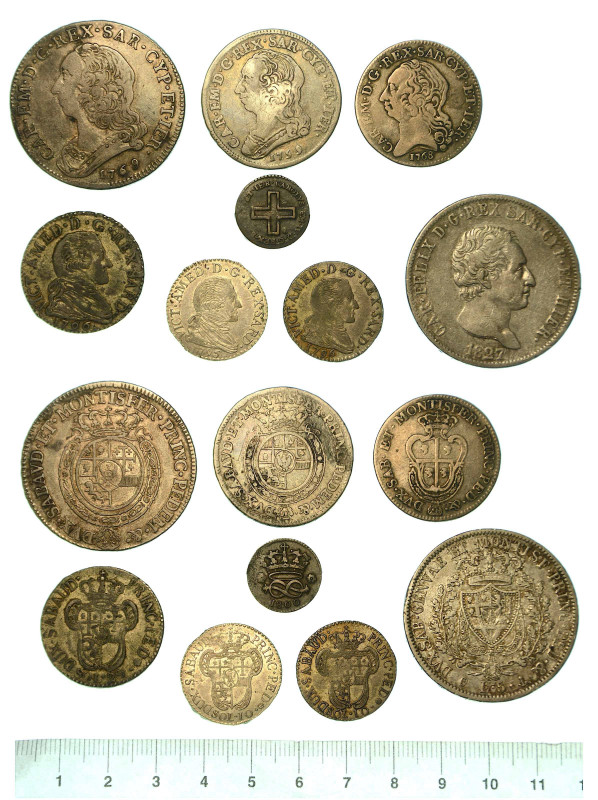 REGNO DI SARDEGNA. Lotto di otto monete.

Carlo Emanuele III di Savoia, 1730-1...