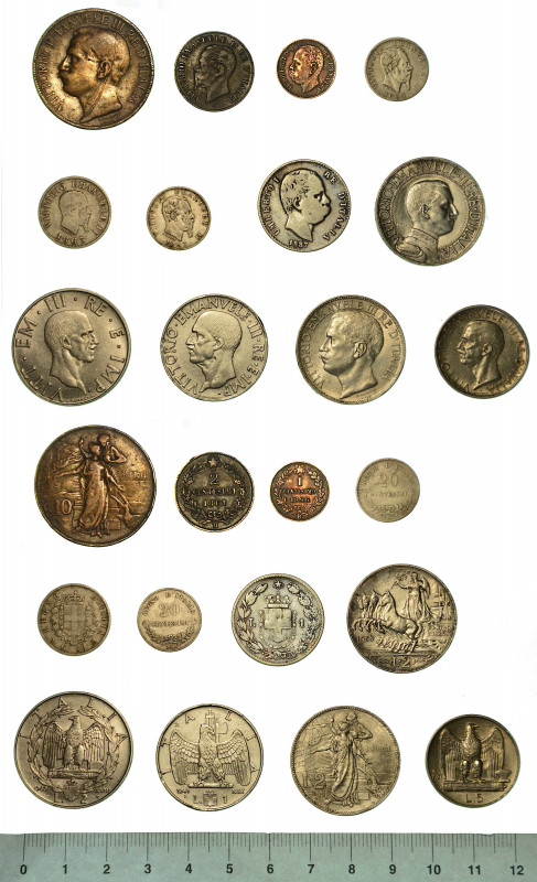 REGNO D'ITALIA. Lotto di dodici monete.

Vittorio Emanuele II di Savoia, 1861-...
