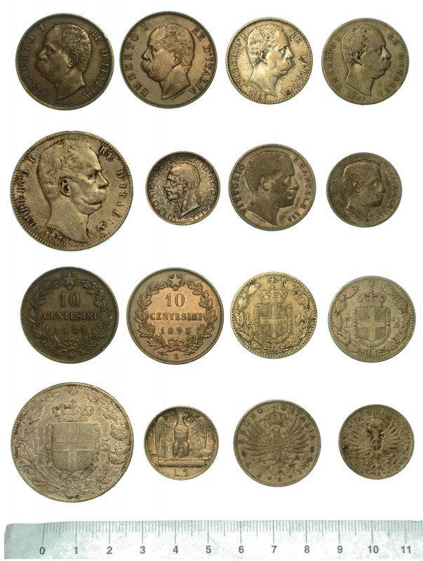 REGNO D'ITALIA. Lotto di otto monete.

Umberto I di Savoia, 1878-1900. 5 Lire ...