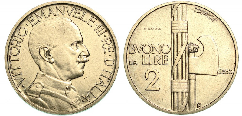 REGNO D'ITALIA. VITTORIO EMANUELE III DI SAVOIA, 1900-1946. Buono da 2 Lire 1923...