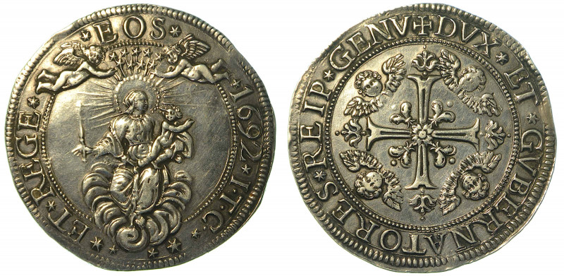 GENOVA. DOGI BIENNALI, 1528-1797. Scudo largo 1692.

Croce patente ornata e ac...