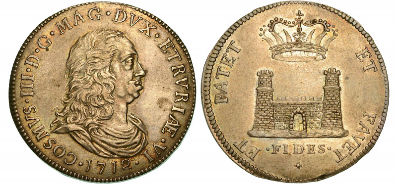 LIVORNO. COSIMO III DE' MEDICI, 1670-1723. Tollero 1712.

Busto paludato a d. ...