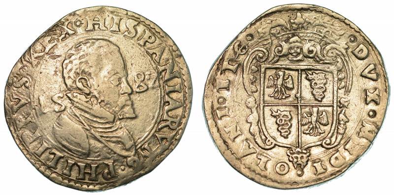 MILANO. FILIPPO II, 1554-1598. Scudo 1582.

Busto corazzato a d. R/ Stemma imp...
