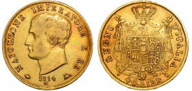 MILANO. NAPOLEONE I, 1805-1814. 40 Lire 1814.