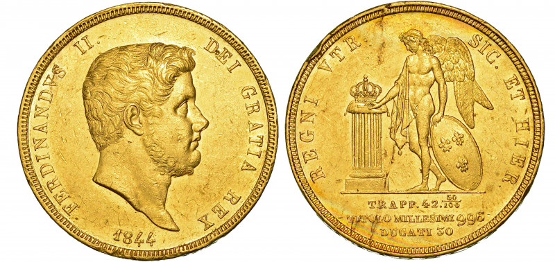NAPOLI. FERDINANDO II, 1830-1859. 30 Ducati 1844.

Testa a d. R/ Genio stante ...