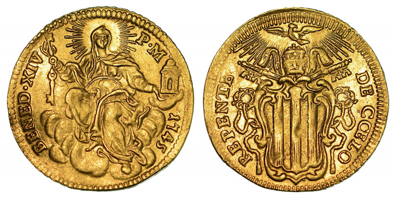 STATO PONTIFICIO. BENEDETTO XIV, 1740-1758. Zecchino 1745.

Personificazione d...