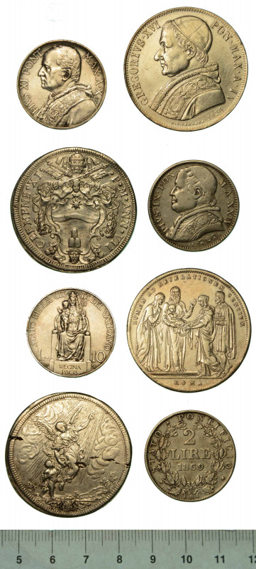 ROMA. Lotto di quattro monete.

Clemente XI, 1700-1721. Mezza Piastra A. VII. ...