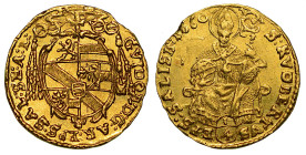 AUSTRIA. GUIDOBALD DI THUN E HOENSTEIN, 1654-1658. 1/4 Dukat 1660.