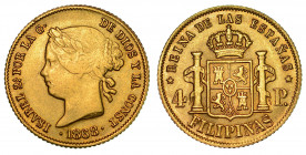 FILIPPINE. DOMINAZIONE SPAGNOLA, 1521-1898. 4 Pesos 1868 (riconio).