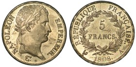 FRANCIA. NAPOLEON I, 1801-1815. 5 Francs 1808. Parigi.