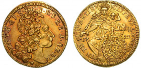 GERMANIA - BAVIERA. MAXIMILIAN II EMANUEL, 1679-1726. 1/2 Max d'or 1722.