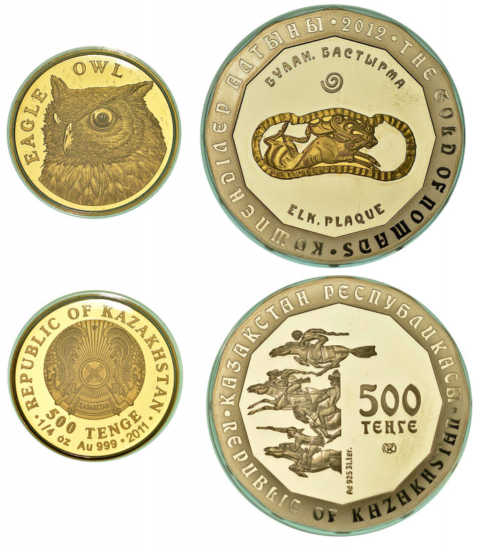 KAZAKISTAN. Lotto di due monete.

500 Tenge 2011. g. 7,78. Oro (titolo 999). R...