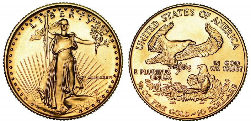 USA. REPUBLIC. 10 Dollars "American Eagle" 1986.

La Libertà avanza frontale r...