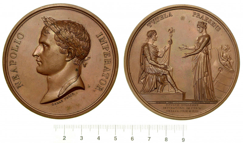 INCORONAZIONE DI NAPOLEONE A PARIGI. Medaglia in bronzo 1804.

Busto del Bonap...