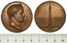 COLONNA DI PIAZZA VENDOME A PARIGI. Medaglia in bronzo 1805.