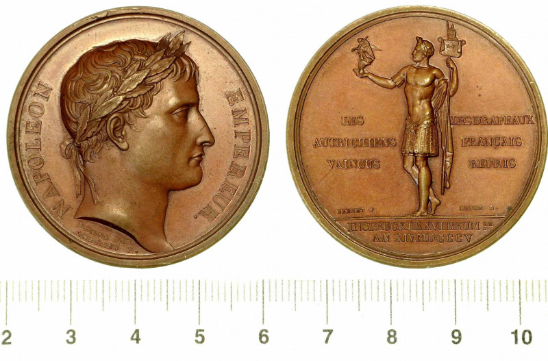 RICONQUISTA DELLE BANDIERE FRANCESI E INGRESSO DEL GENERALE NEY A INNSBRUCK. Med...
