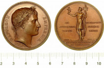 RICONQUISTA DELLE BANDIERE FRANCESI E INGRESSO DEL GENERALE NEY A INNSBRUCK. Medaglia in bronzo 1805. Riconio.