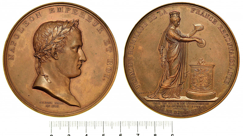 PACE DI SCHOENBRUNN. LA CITTÀ DI STRASBURGO RICONOSCENTE. Medaglia in bronzo 180...