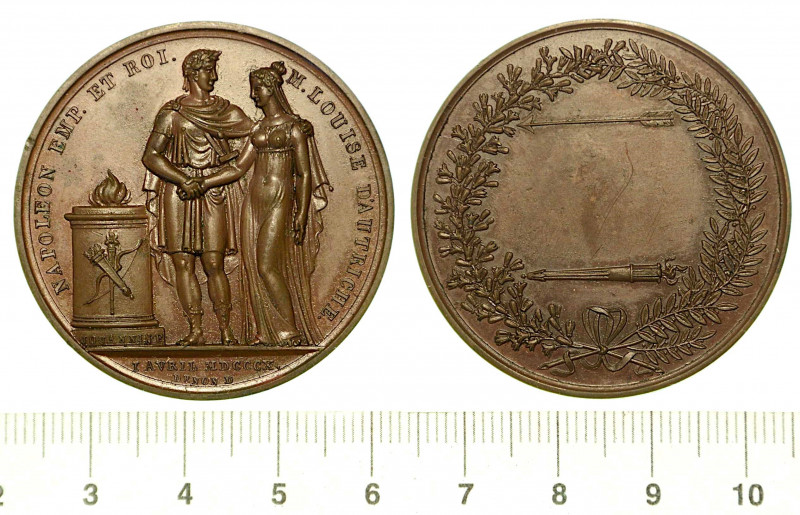 CERIMONIE PER IL MATRIMONIO DI NAPOLEONE CON MARIA LUIGIA D'AUSTRIA. Medaglia in...