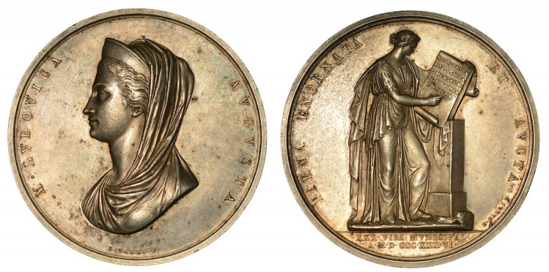 MARIA LUIGIA D'AUSTRIA, 1815-1847. LE BECCHERIE DI PARMA. Medaglia in argento 18...