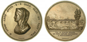 MARIA LUIGIA D'AUSTRIA, 1815-1847. PONTE SUL TORRENTE NURE. Medaglia in bronzo 1838.