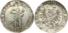 Austria Bohemia 1 Thaler 1624 (ee) Kuttenberg. Ferdinand II (1619-1637). Obverse: Crowned and armored figure of Ferdinand standing right; holding scep...