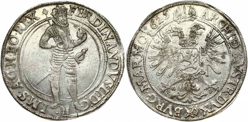 Austria Bohemia 1 Thaler 1625 Prague. Ferdinand II (1619-1637). Obverse: Crowned...
