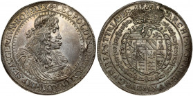 Austria 2 Thaler 1682 Graz. Leopold I (1657-1705). Obverse: Laureate portrait facing right; ornate circle. Lettering: LEOPOLDVS DEI GRATIA ROM IMP SE ...