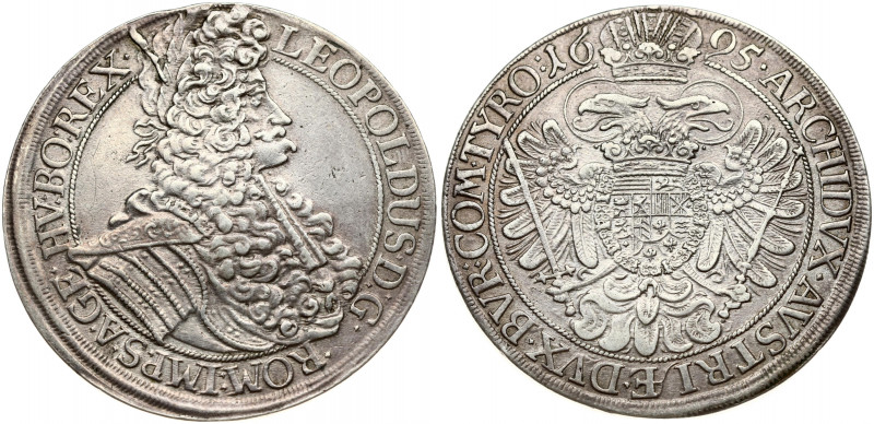 Austria 1 Thaler 1695 Vienna. Leopold I (1657-1705). Obverse: Lareate portrait r...